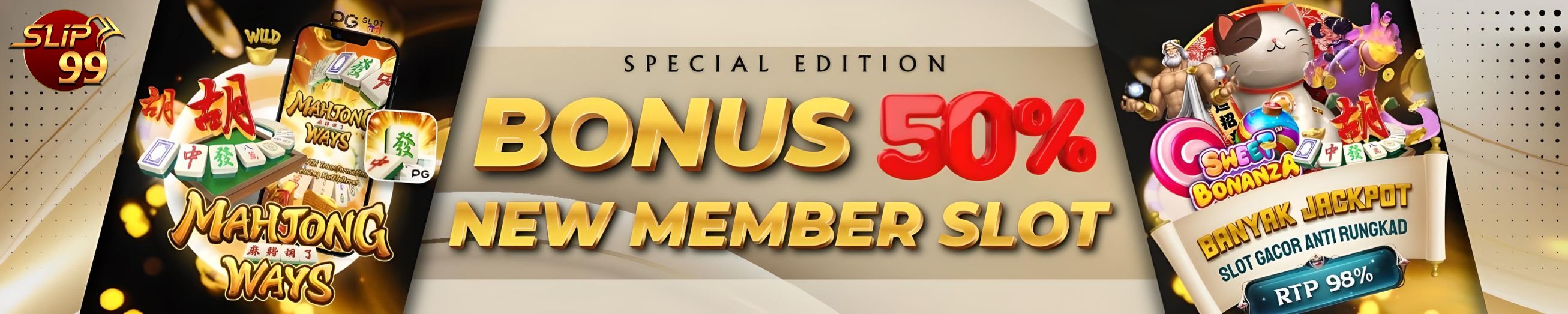 BANNER NEW MEMBER SLOT 50%